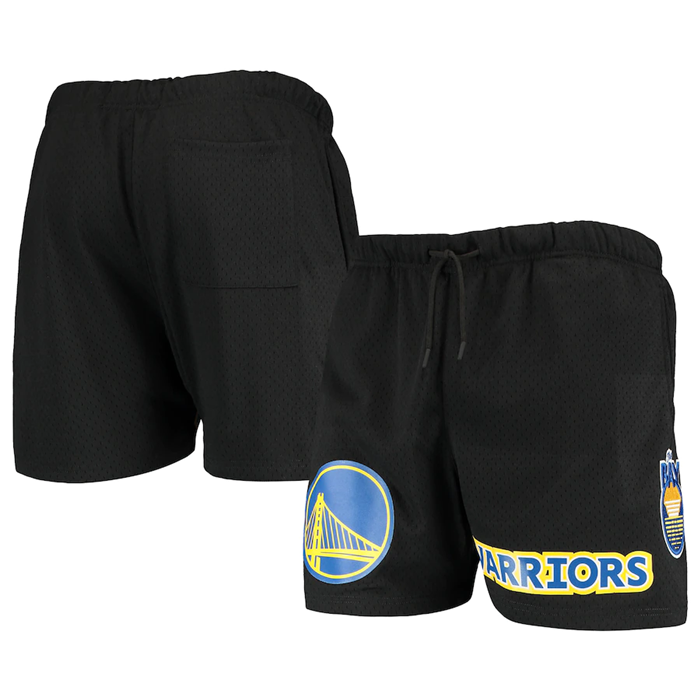 Men's Golden State Warriors Black Chenille Shorts